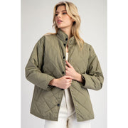 Women's Olive Quilted Jacket