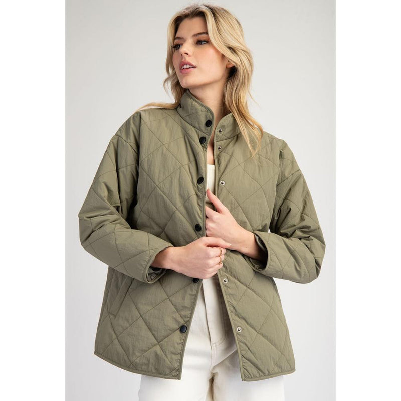 Women's Olive Quilted Jacket