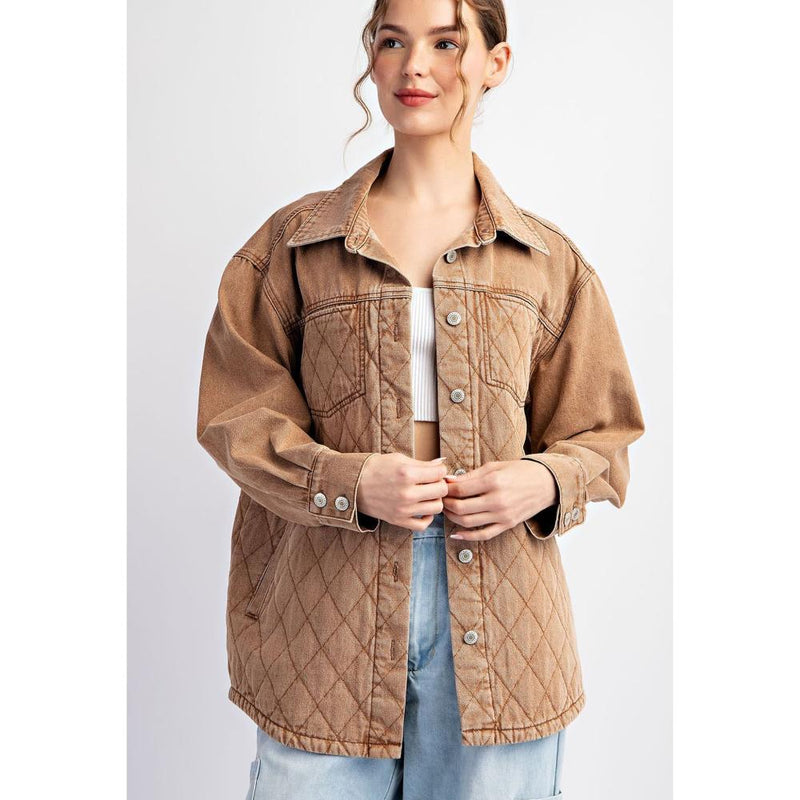 Women's Camel Quilted Jacket