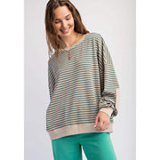 Women's Moss Striped Thermal Top