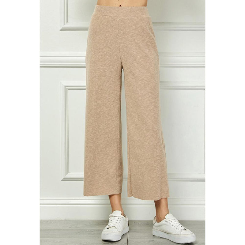 Women's Taupe Soft Cropped Pants