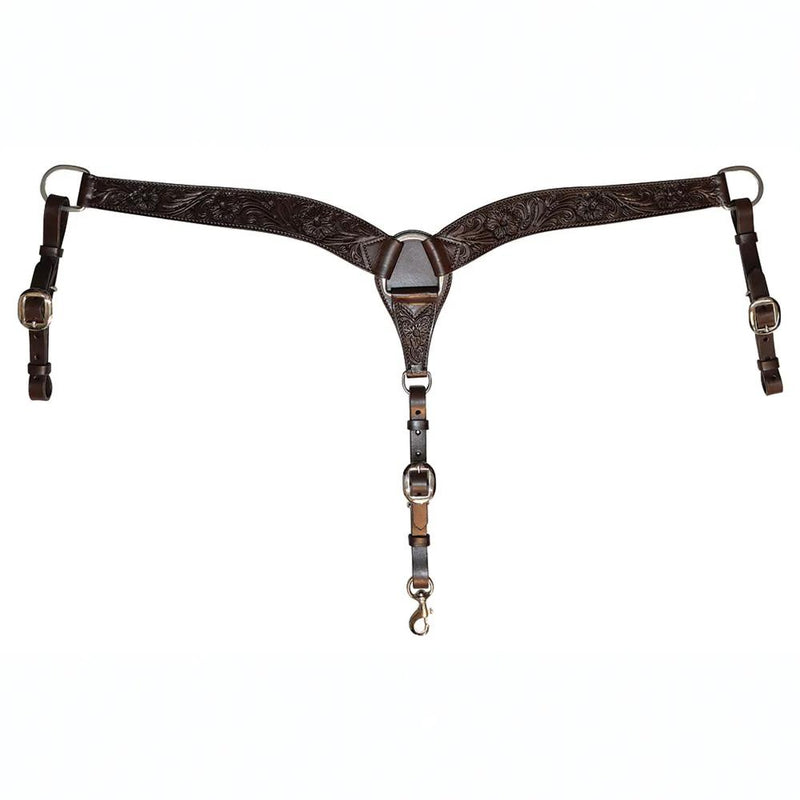 2in Contoured Tapered Walnut Floral Breast Collar