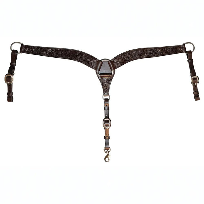 2in Contoured Tapered Walnut Floral Breast Collar