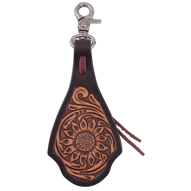 Tooled Sunflower Saddle Charm