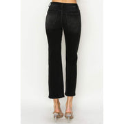 Women's Black High Rise Straight Leg Jeans