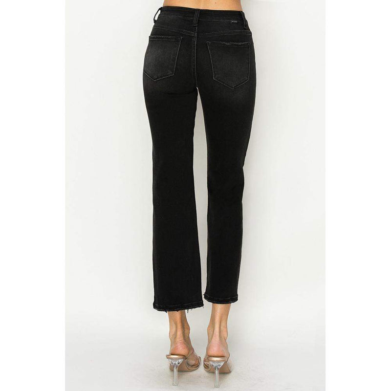 Women's Black High Rise Straight Leg Jeans