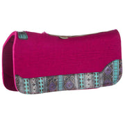 3/4in. 30x28 Barrel Racer Pink Felt Saddle Pad w/Navajo and Pink Buckstitch