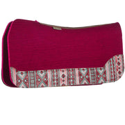 3/4in. 30x28 Coral Mint Aztec Raspberry Felt Barrel Racer Flex Fit Saddle Pad
