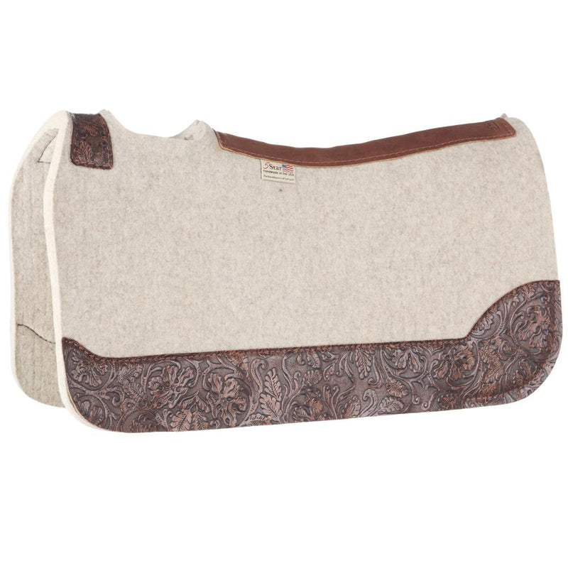 3/4in. 30X28 Turquoise and Brown Cowboy Tool Barrel Racer Felt Saddle Pad