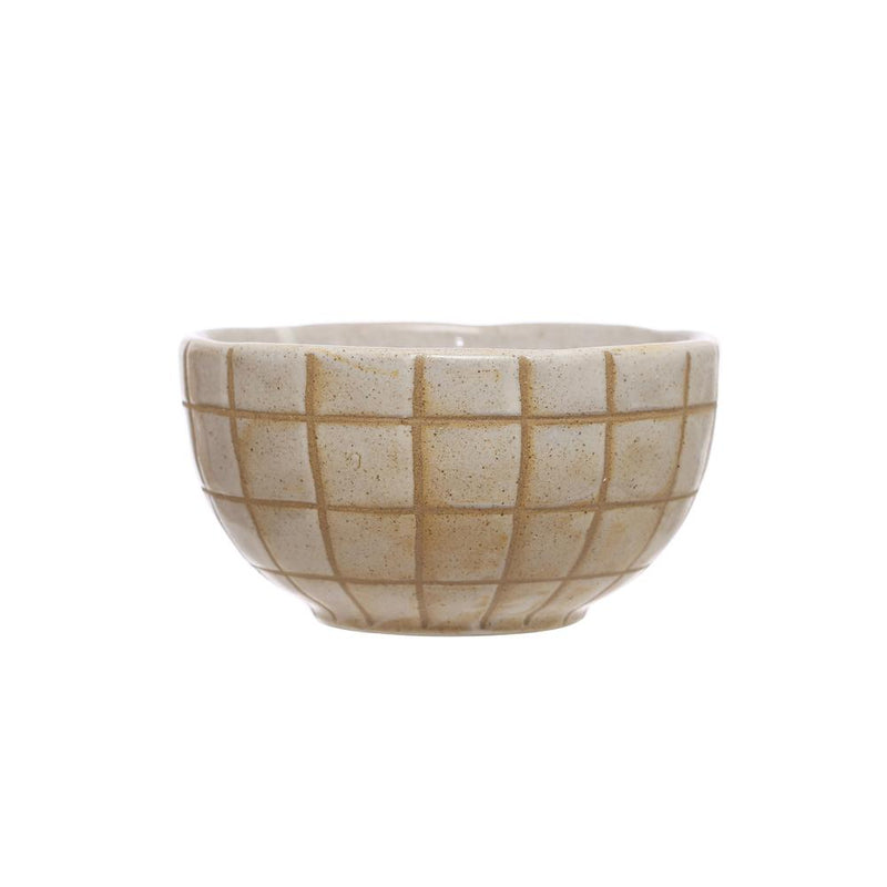 Round Stoneware Bowl with Reactive Glaze