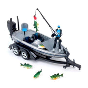 Bass Fishing Boat Silver Metal Flake