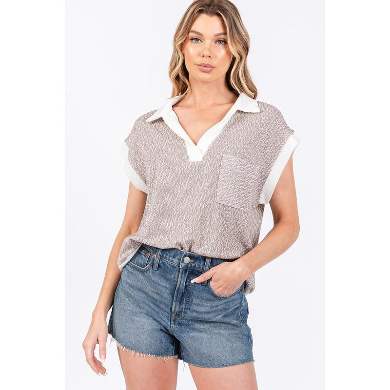 Women's Mocha Sweater Vest Top