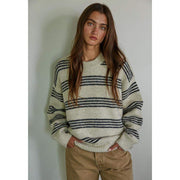 By Together Apparel Women's Cream and Grey Raleigh Pullover