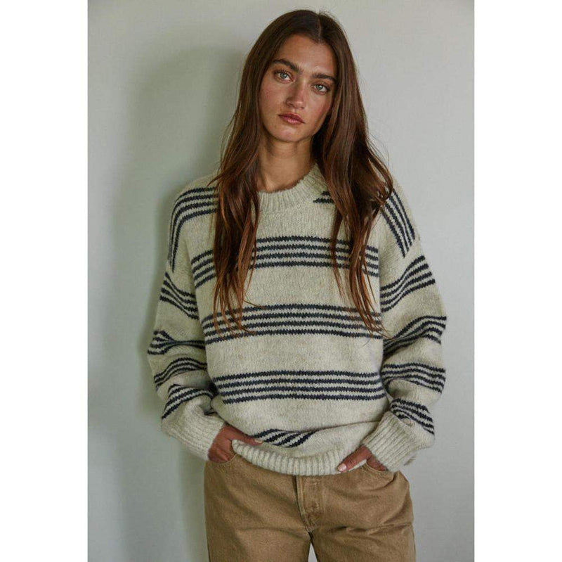 By Together Apparel Women's Cream and Grey Raleigh Pullover