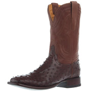 Men`s Emmit Mahogany Full Quill Ostrich Vamp 12In Cognac Top Boot