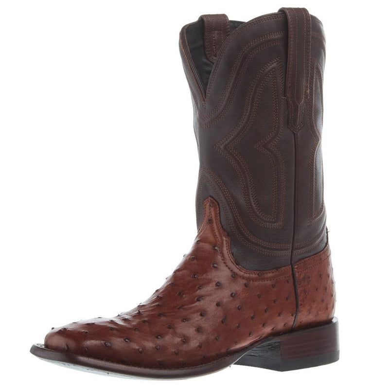 Men`s Emmitt Pecan Full Quill Ostrich Vamp 12In Briar Top Boot