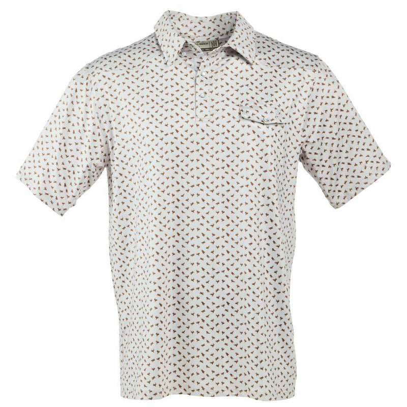 Men's Brown Bucking Horse Pearl Snap Polo