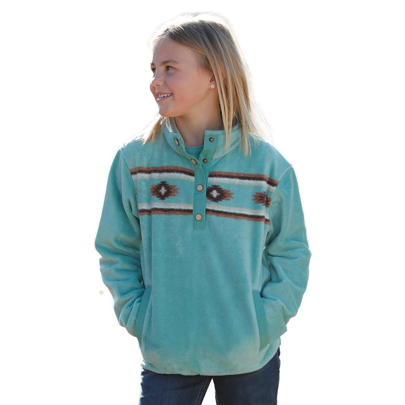 Girl's Turquoise Fleece Pullover
