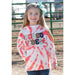 Girls Pink Tie Dye Rodeo Vibes Hoodie