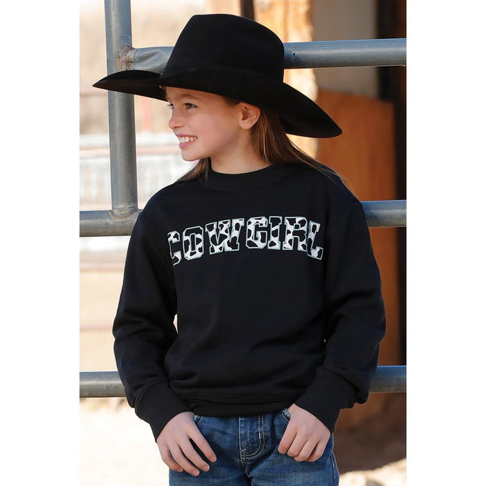 Girls Cowgirl Black Sweatshirt