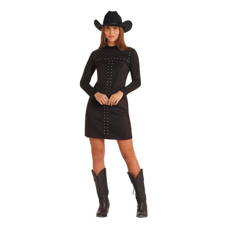 Womens Black Studded Dress
