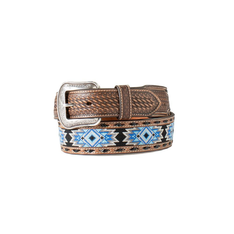 Men's Blue Diamond Inlay Belt