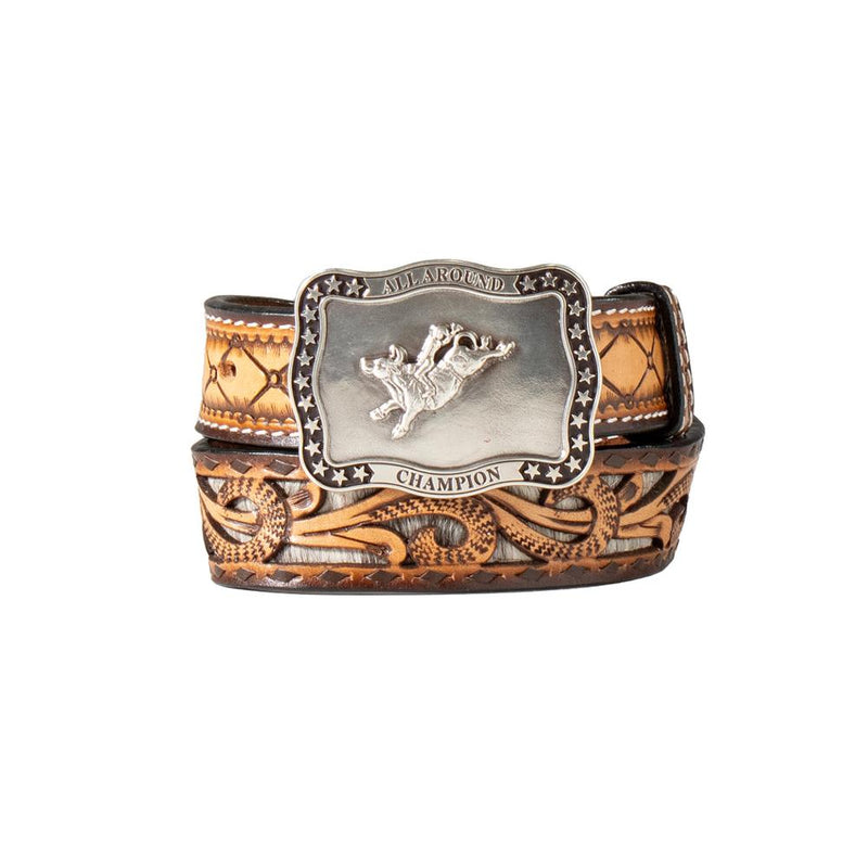 Youth Boys Calf Hair Underlay Belt