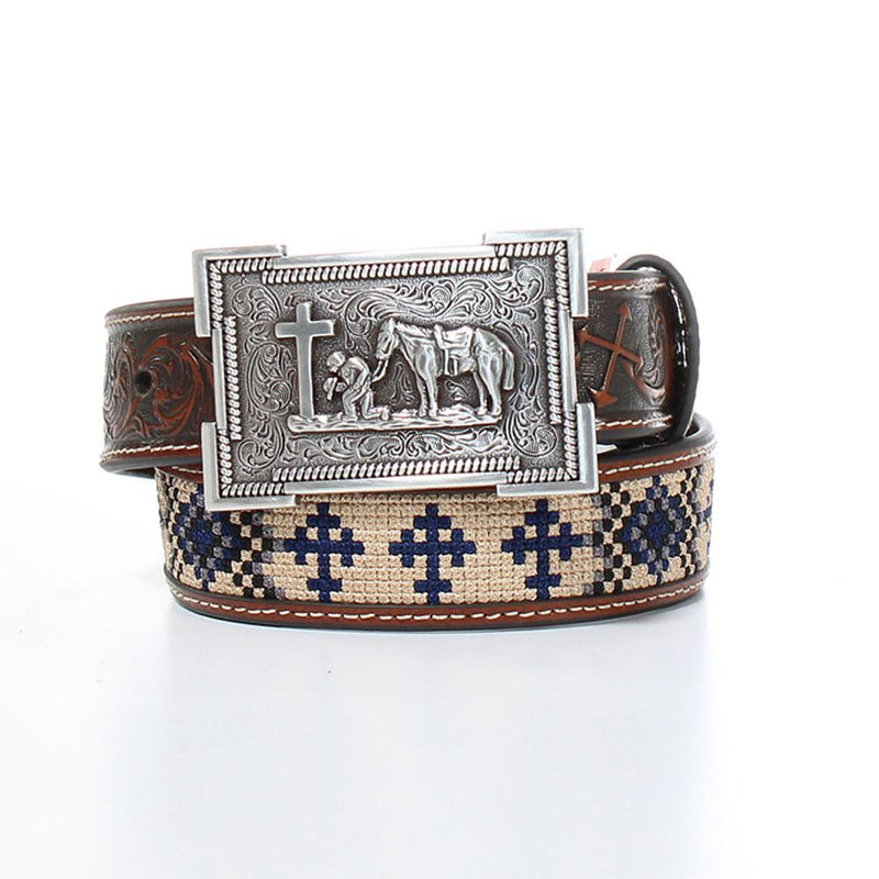 Youth Boys Aztec Embroidered Western Belt
