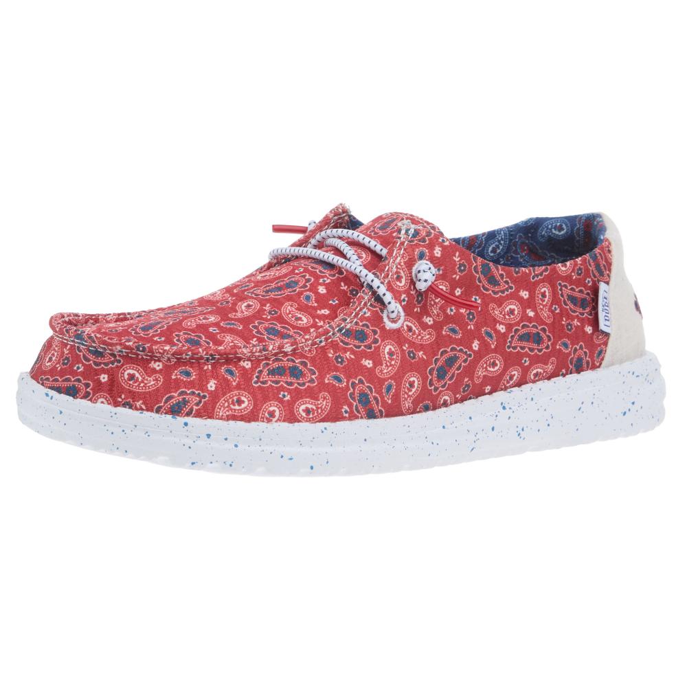 Canvas Shoes Womens Red Hey Dude Shoes Hey Dude Women's Wendy