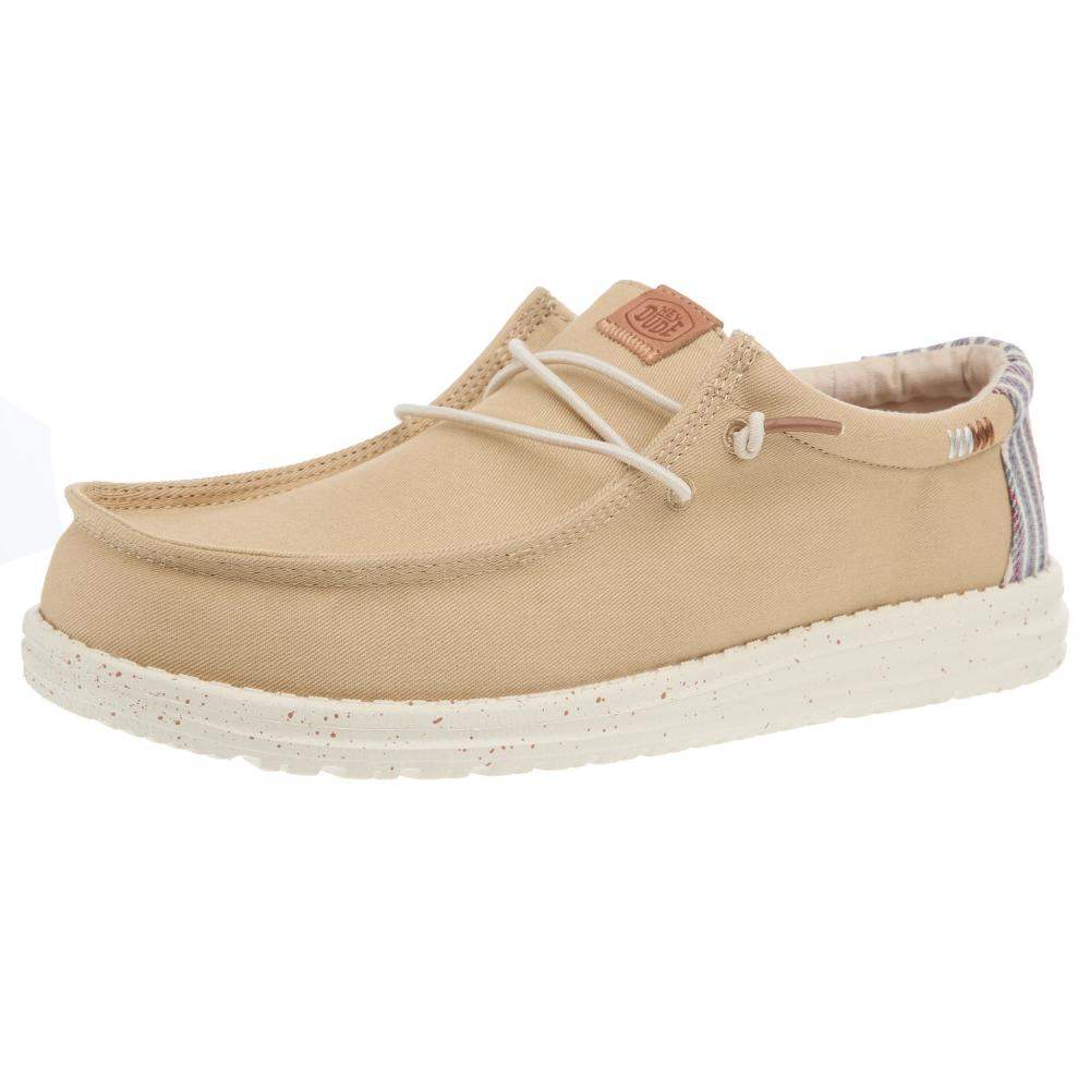 茶 Alda UH Hey Dude Men's Wally Tan Workwear Casual Shoe