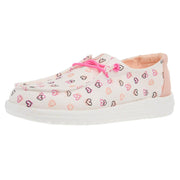 Youth Wendy White and Pink Double Hearts