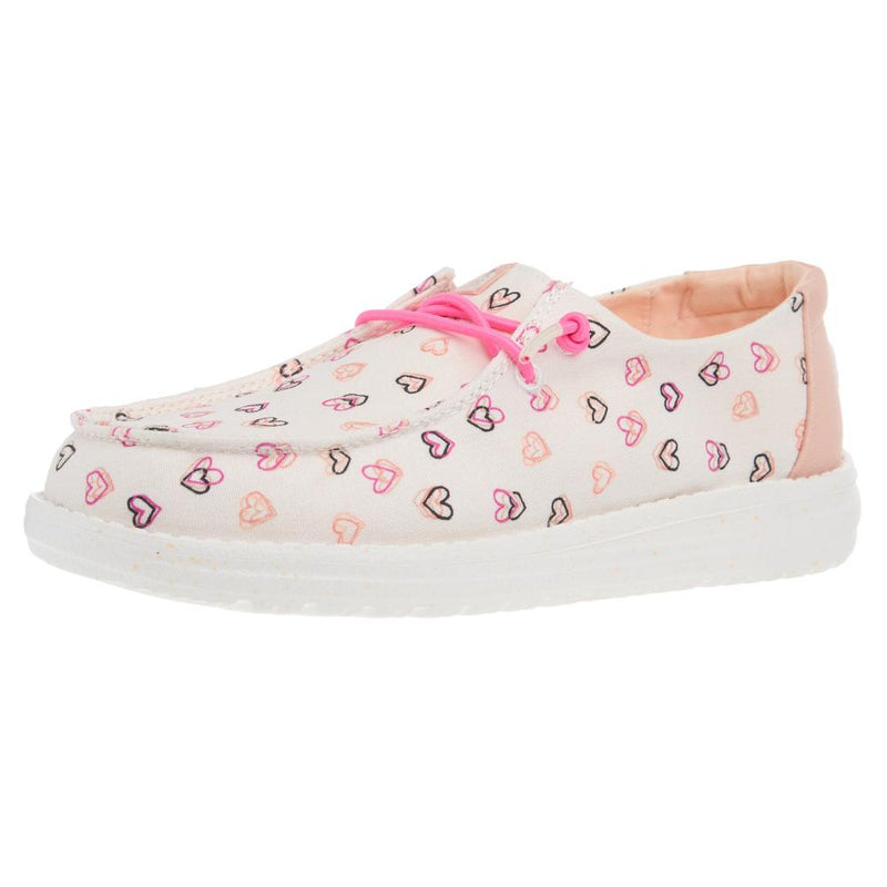 Youth Wendy White and Pink Double Hearts