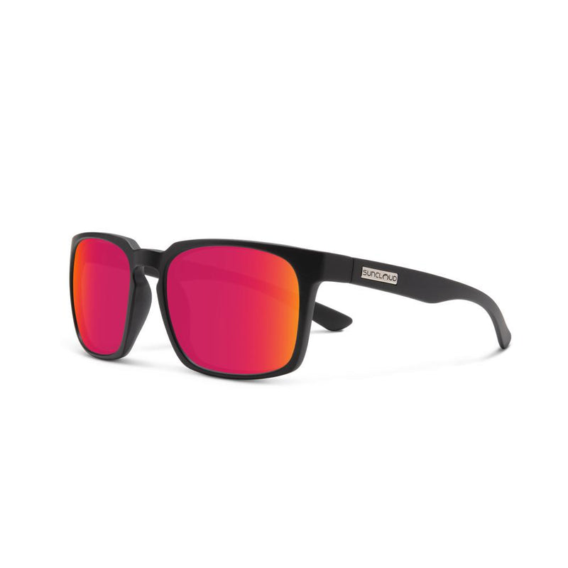 Hundo Matte Black/Polarized Red Mirror Sunglasses