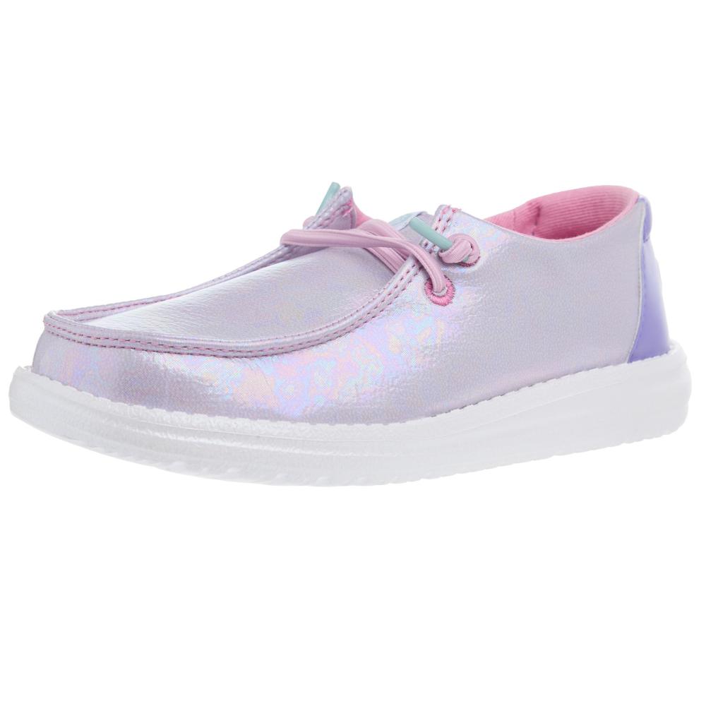 Hey Dude Youth Wendy Iridescent Sparkle Purple Casual Shoe