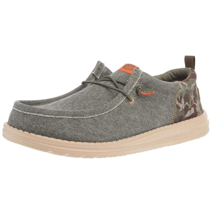 Hey Dude Men`s Olive Wally Funk Hunt Camo Casual Shoe