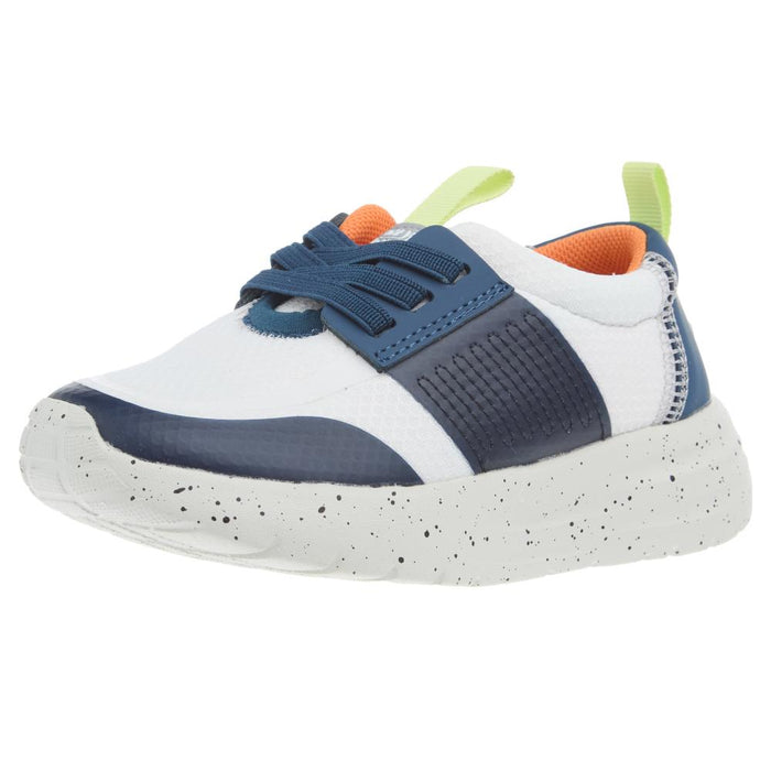 Toddler Sirocco Play Colorblock White and Navy Casual Shoe
