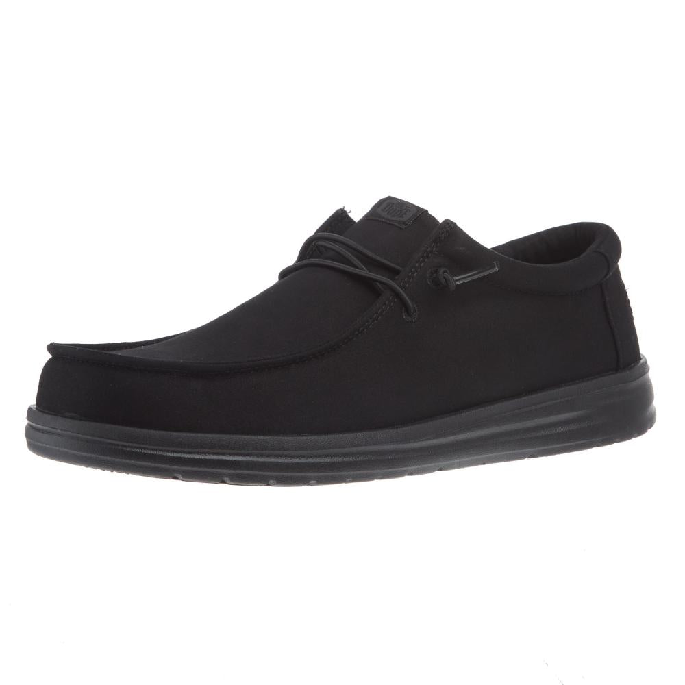Hey Dude Men's Triple Black Wally Work Casual Shoe — NRS