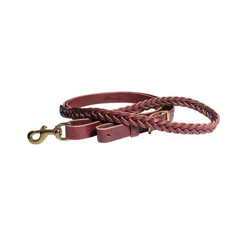 5 Plait Burgundy Latigo Roping Rein