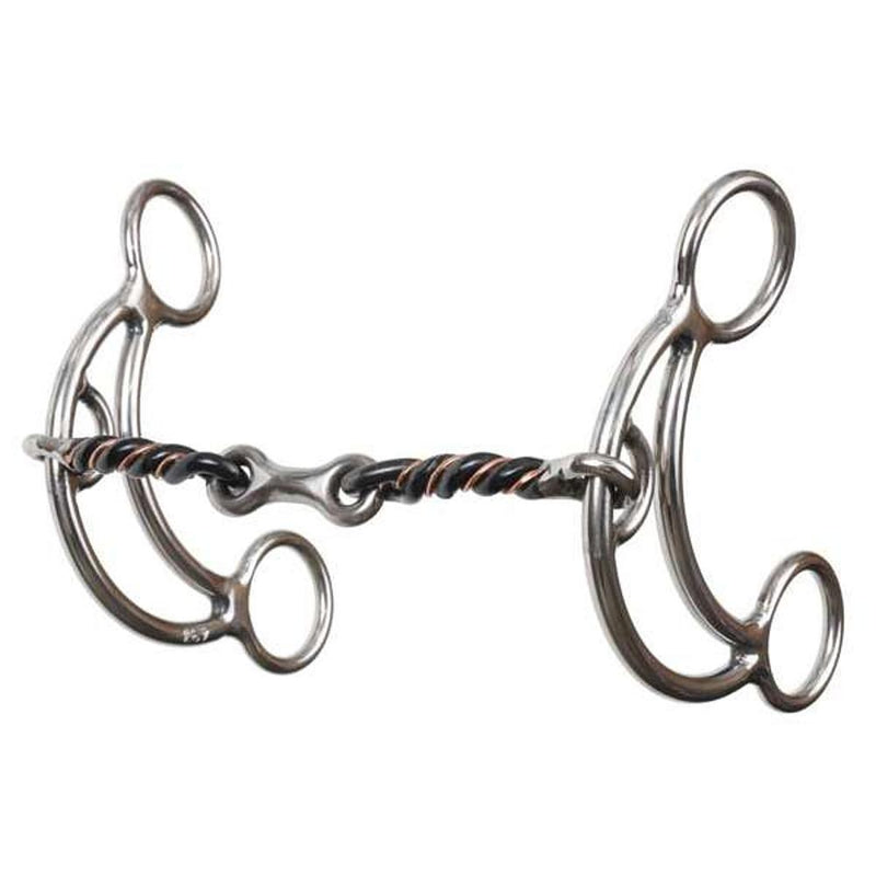 Copper Twisted Wire Dog Bone Crescent Locked Gag Bit