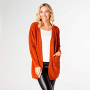 Women's Ciana Rust Cardigan with Pocket
