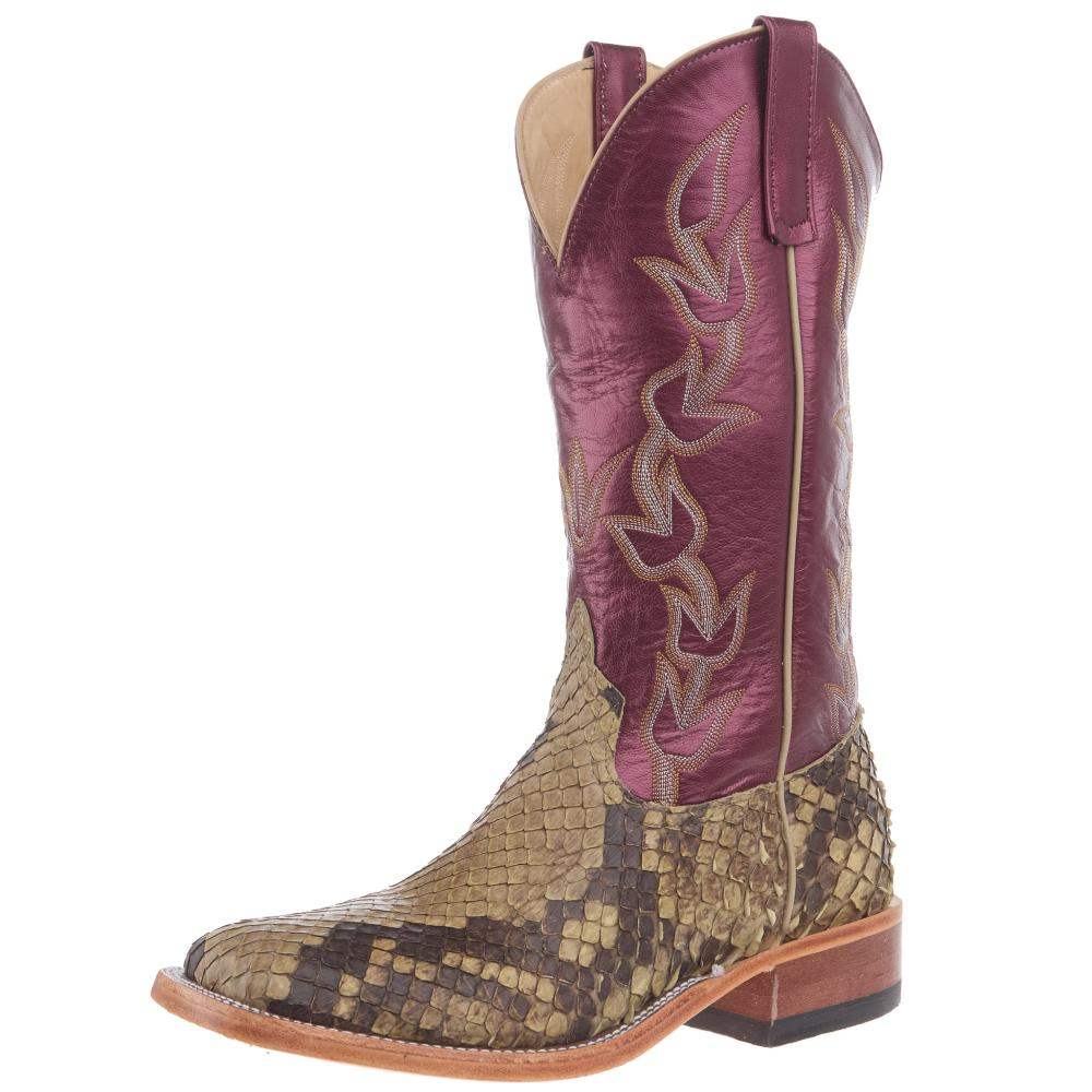 Anderson Bean Python Anderson Bean Men`s AB Natural Matte Giant Python Vamp 13in Sangria Lu