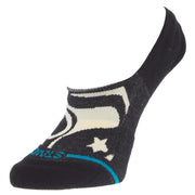 Ladies Black Star Swirl No Show Socks