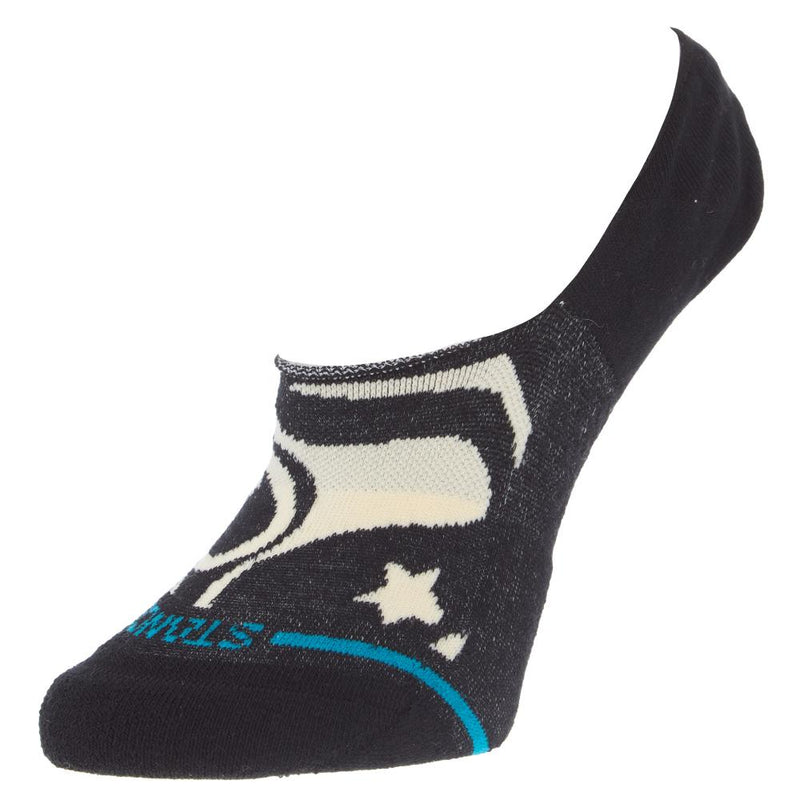 Ladies Black Star Swirl No Show Socks