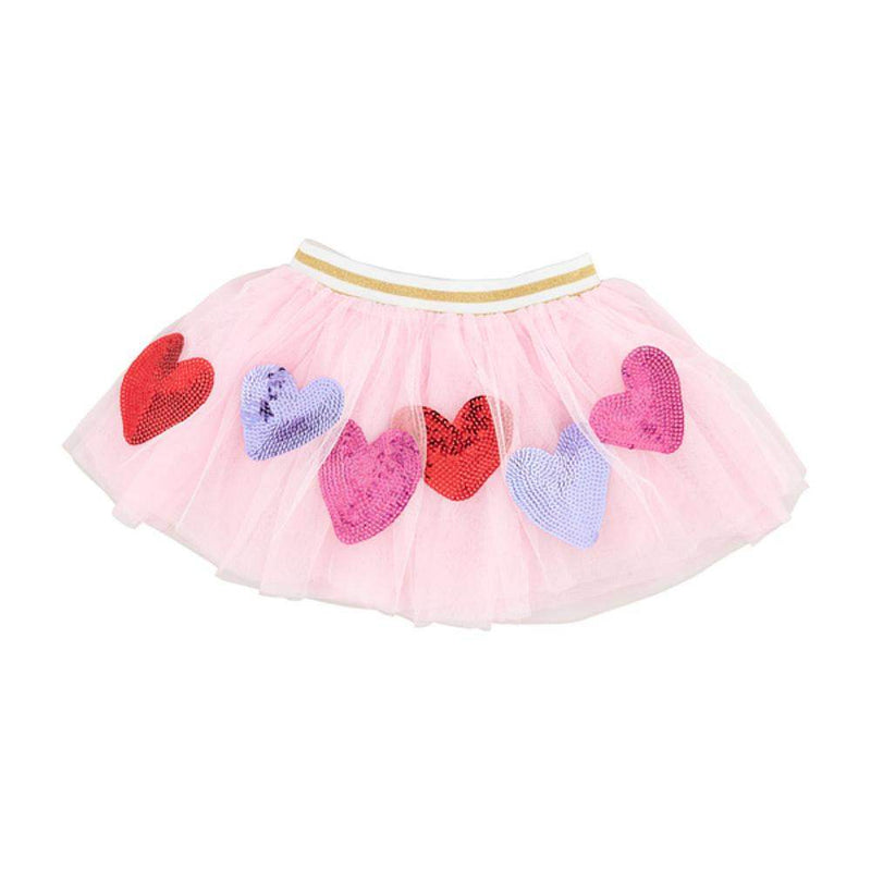 Girls Multi Heart Pink Sequin Tutu