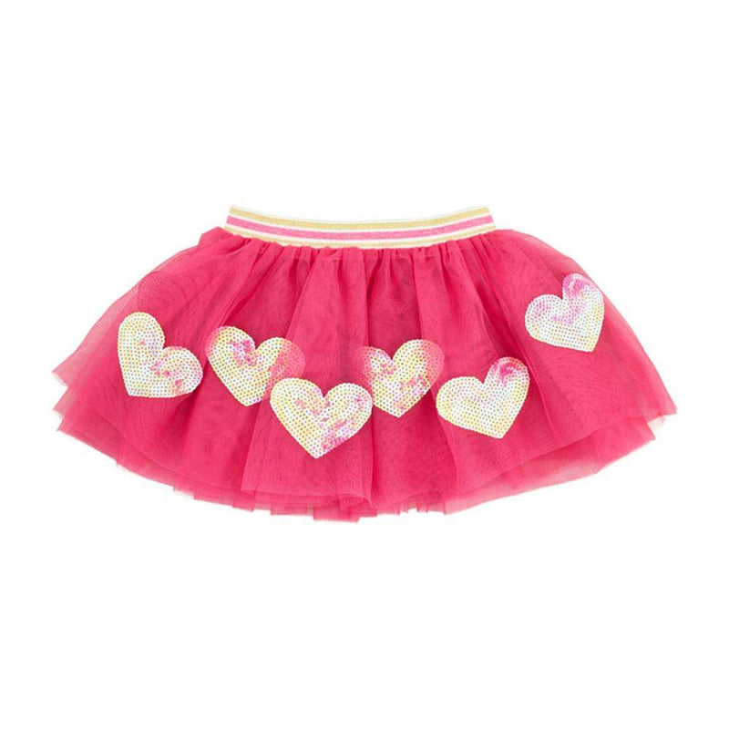 Girls Pink Heart Red Sequin Tutu