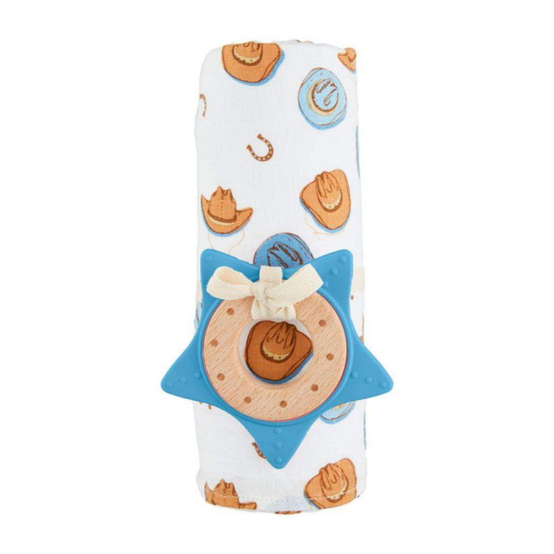 Blue Western Muslin Swaddle