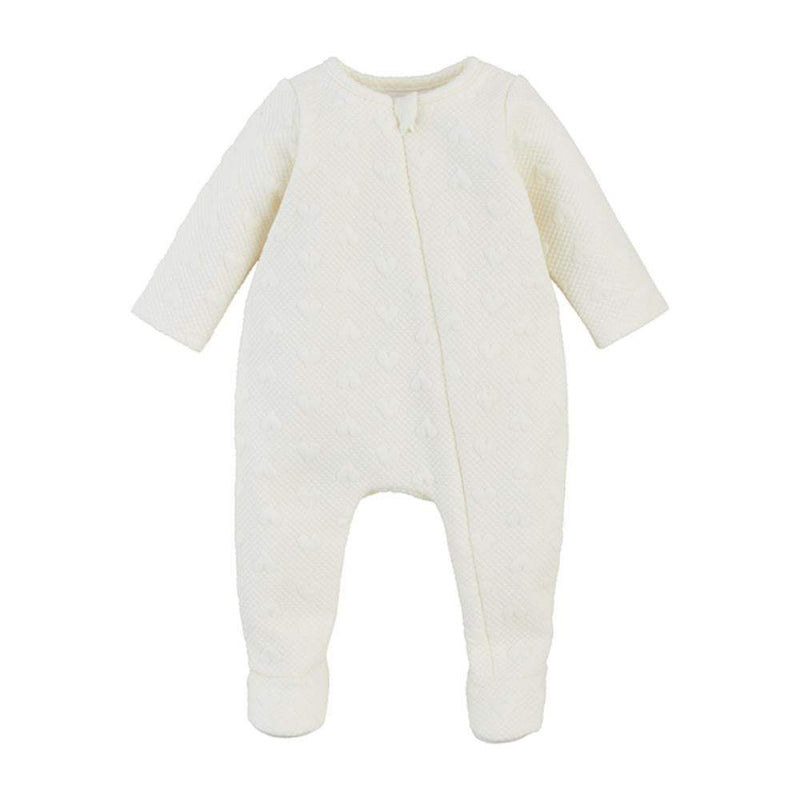 Girls Ivory Quilted Heart Sleeper