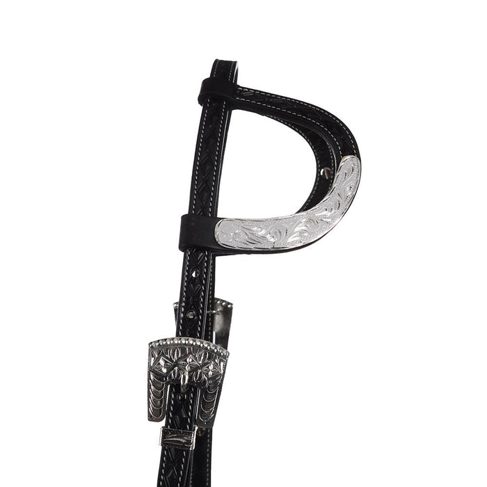 NRS Black Diamond Tooled Double Ear Show Headstall