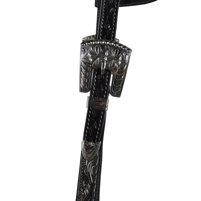 NRS Black Diamond Tooled Double Ear Show Headstall