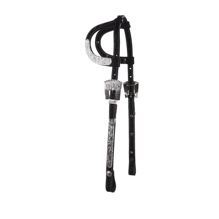 NRS Black Diamond Tooled Double Ear Show Headstall